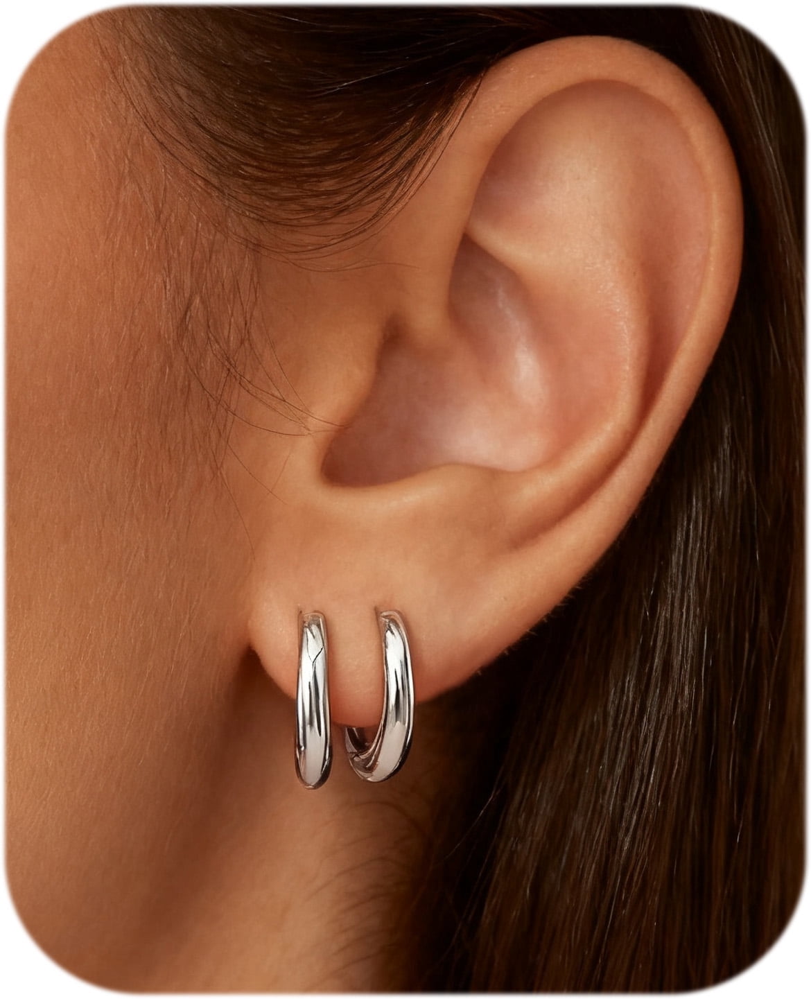 Lot De 5 Paires De Boucles D'oreilles Clous En Argent 925 - Zirconium Cubique 5A+ - Pour Piercings Multiples, Hypoallergénique