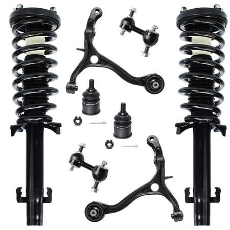 Detroit Axle - 8pc Front Struts Kit for 2008-2012 Honda Accord, Lower Control Arms Lower Ball Joints Struts w/Coil Springs Sway Bars 2009 2010 2011 Replacement Suspension Struts Shocks Assembly