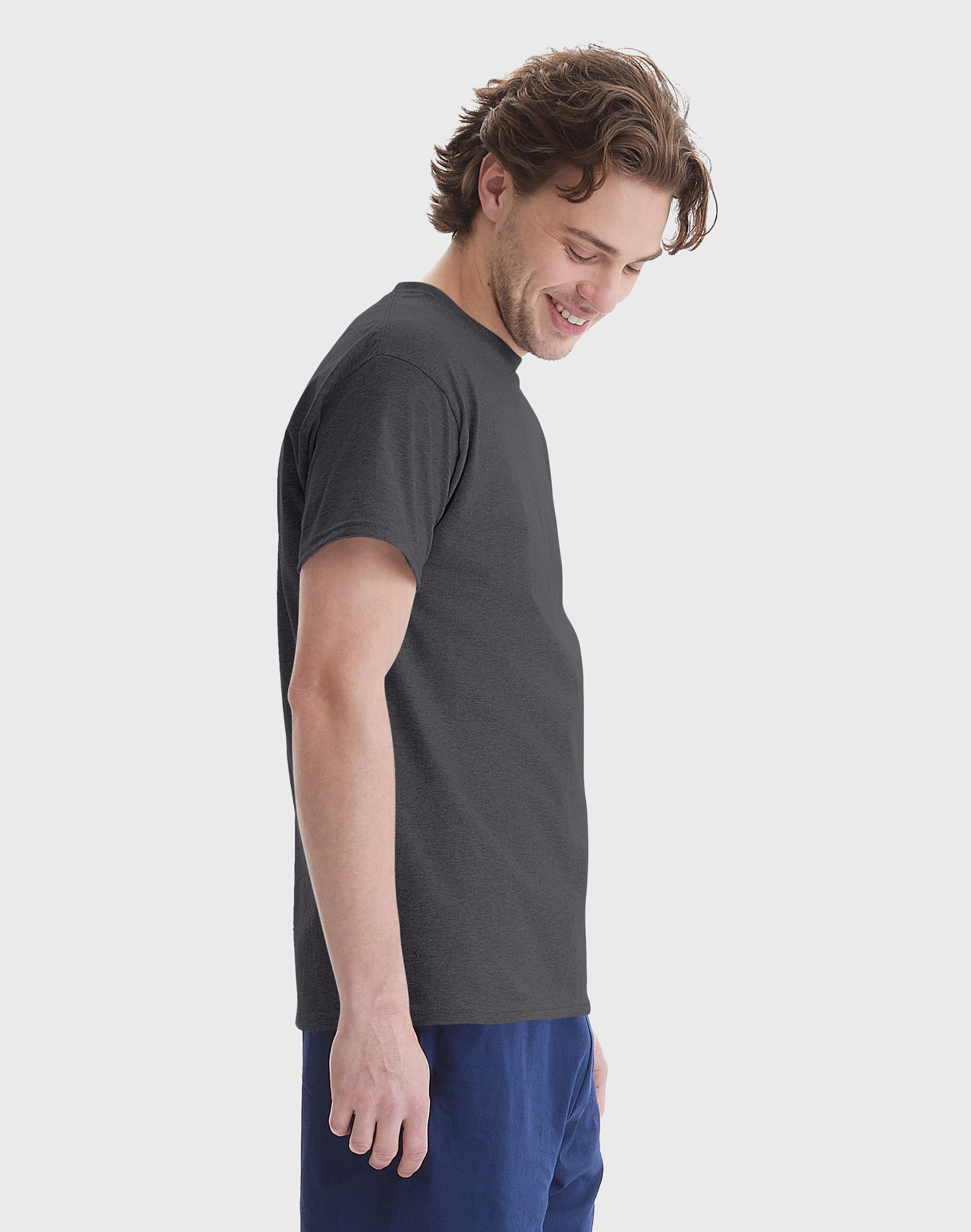 Hanes Authentic Men's Short Sleeve Crewneck T-Shirt, Big and Tall Sizes Available S-5XL