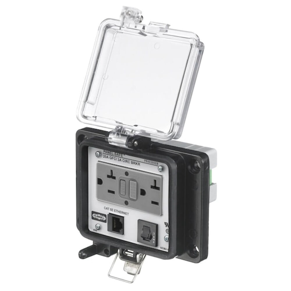 Hubbell Wiring Device-Kellems Access Port,Power And Data,NEMA 4X PR4X205EB
