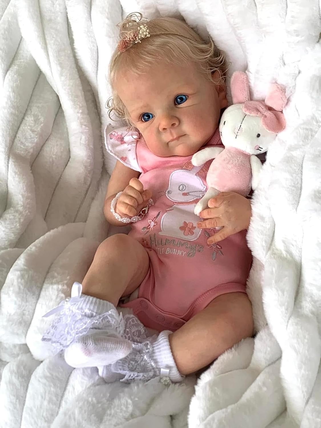 Lifelike Reborn Baby Dolls - 18 Inch Realistic Newborn Baby Doll with Weighted Soft Cloth Body Real Life Baby Dolls with Blonde Hair Birthday Gift for Kids Age 3+