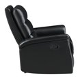 thumbnail image 3 of Benzara Glider Recliner with Channel Tufted Back, Black, 3 of 5