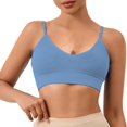 thumbnail image 2 of Prolriy Sport Bras for Women, Women's Solid Color Back Sports Bra Absorbing Gathering Sports Bra Womens Bras Blue1 L, 2 of 4