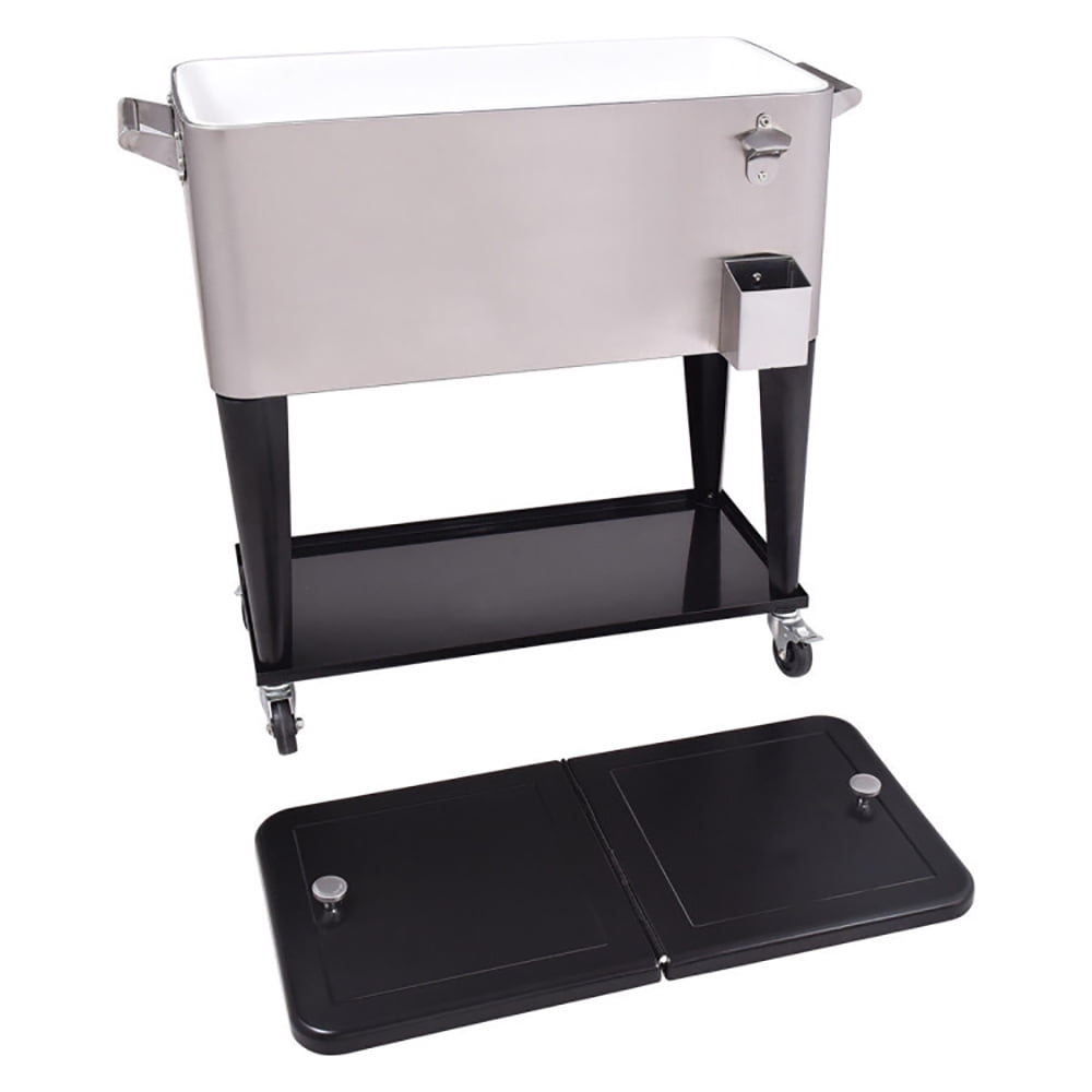 Aimee Lii 80 Quart Patio Rolling Stainless Steel Ice Beverage Cooler, Drink Chiller for Parties Aimee Lii 80 Quart Patio Rolling Stainless Steel Ice Beverage Cooler, Drink Chiller for Parties
