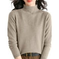 thumbnail image 4 of WTXUE Turtleneck Sweatshirt Crochet Sweaters High Neck Long Sleeved Textured Printed Knitted Base Layer Loose Inner Sweater Oversized Sweatshirt Half Zip Pullover Womens Sweatshirt Khaki Xxl, 4 of 9