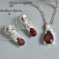 thumbnail image 5 of Wedding Costume Jewelry Set for Women Red Garnet Drop Earrings Bridal Necklace 925 Sterling Silver Stainless Steel Size 20'' Birthday Christmas Gifts for Women, 5 of 13