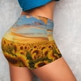 thumbnail image 4 of Goofa Beautiful Golden Sunflower Field Printed Workout Shorts Women Seamless Scrunch Butt Lifting High Waisted Gym Booty Shorts Elastic Workout Shorts-XX-Large, 4 of 8