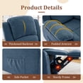 thumbnail image 5 of GEEYOO Swivel Rocker Recliner Chair with Massage and Heat Glider Recliner for Adults with Side Pockets Chenille for Living Room,Blue, 5 of 6