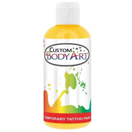 YELLOW TEMPORARY TATTOO INK AIRBRUSH BODY ART PAINT 8-OZ