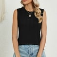thumbnail image 5 of Cagogo Women's Basic Tank Tops Under $5 Sleeveless Pleated Trendy Summer Camis T Shirts Loose Fit Solid Color Plain Crewneck Tanks Outfits Mothers Day Gifts, 5 of 6