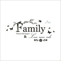 LAMIRO Wall Sticker Wall Decor Vinyl Removable Home Mural Stickers Decal Family Quote Letter Art Home Decor,1 X Family Wall Sticker