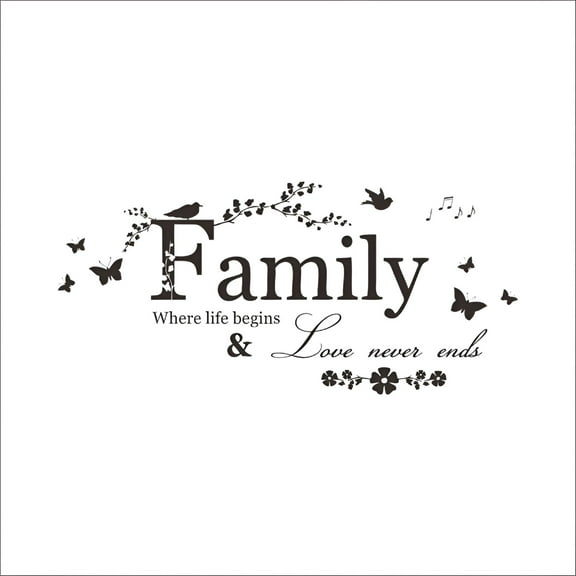 LAMIRO Wall Sticker Wall Decor Vinyl Removable Home Mural Stickers Decal Family Quote Letter Art Home Decor,1 X Family Wall Sticker