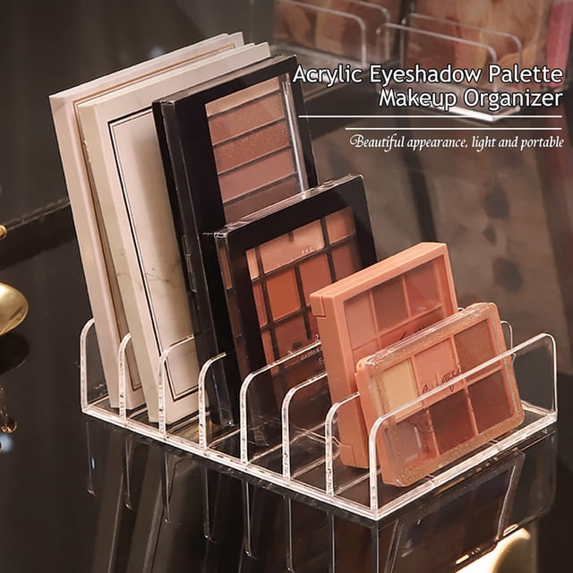 2 Pcs Acrylic Eyeshadow Palette Makeup Organizer,7-Cell Cosmetic Storage,Accessories Storage Organizer for Cosmetic