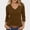 Coffee, variant on Ladies Tops And Blouses Trendy Plus Size Blue Shirts Plain V Neck 3/4 Sleeve Blouses for Women