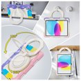 thumbnail image 4 of FJLBDE Case for iPad (A16) 11th/10th Generation 11 inch/10.9 inch 2025/2022 with 360 Kickstand, Shoulder Strap Carrying Protective Cover, Multicolor Pink, 4 of 6