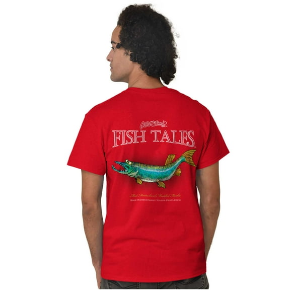 McFinns Funny Mustache Muskie Fish Plus Size Crewneck Graphic Tee Shirt Brisco Brands 2X