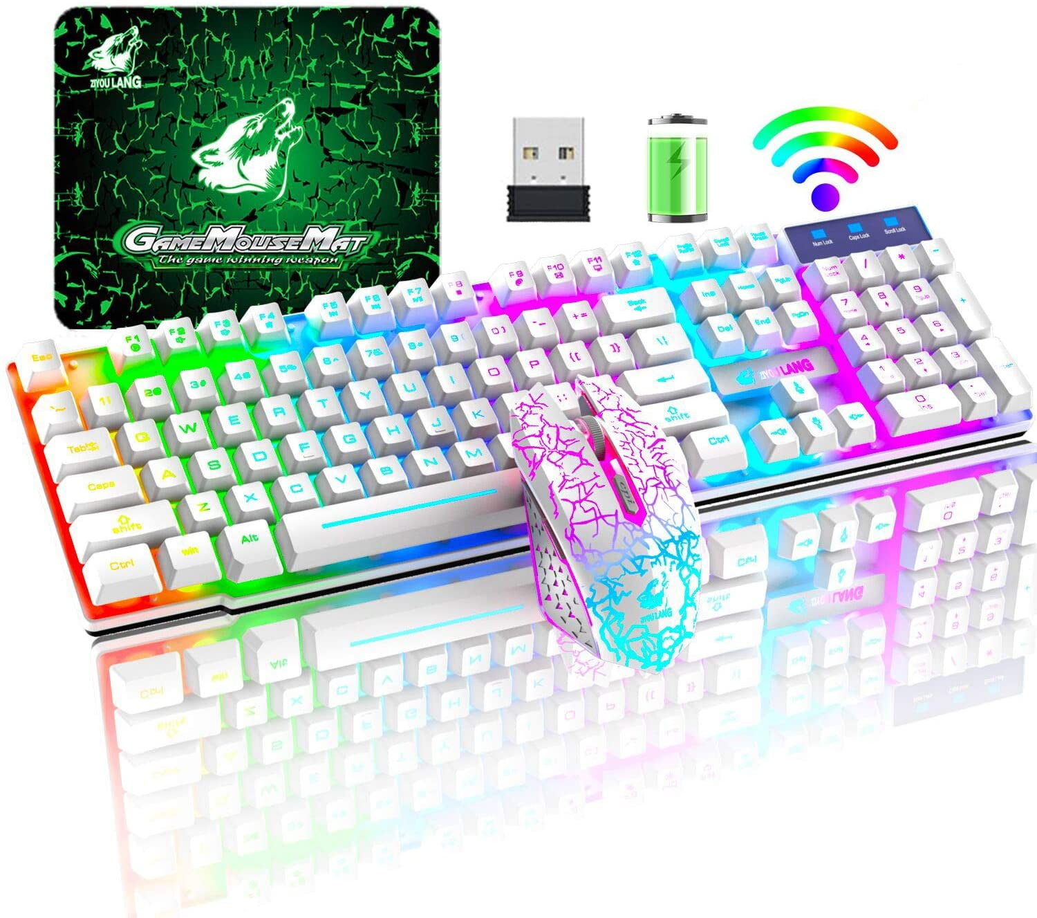 Buy Coolnut Wireless Gaming Keyboard and Mouse Combo with Rainbow LED