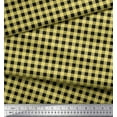 thumbnail image 3 of Soimoi Yellow Silk Fabric Check Check Printed Fabric 1 Yard 42 Inch Wide, 3 of 3
