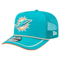 Men's New Era Aqua Miami Dolphins Vintage Team Rope A-Frame Trucker 9FIFTY Snapback Hat