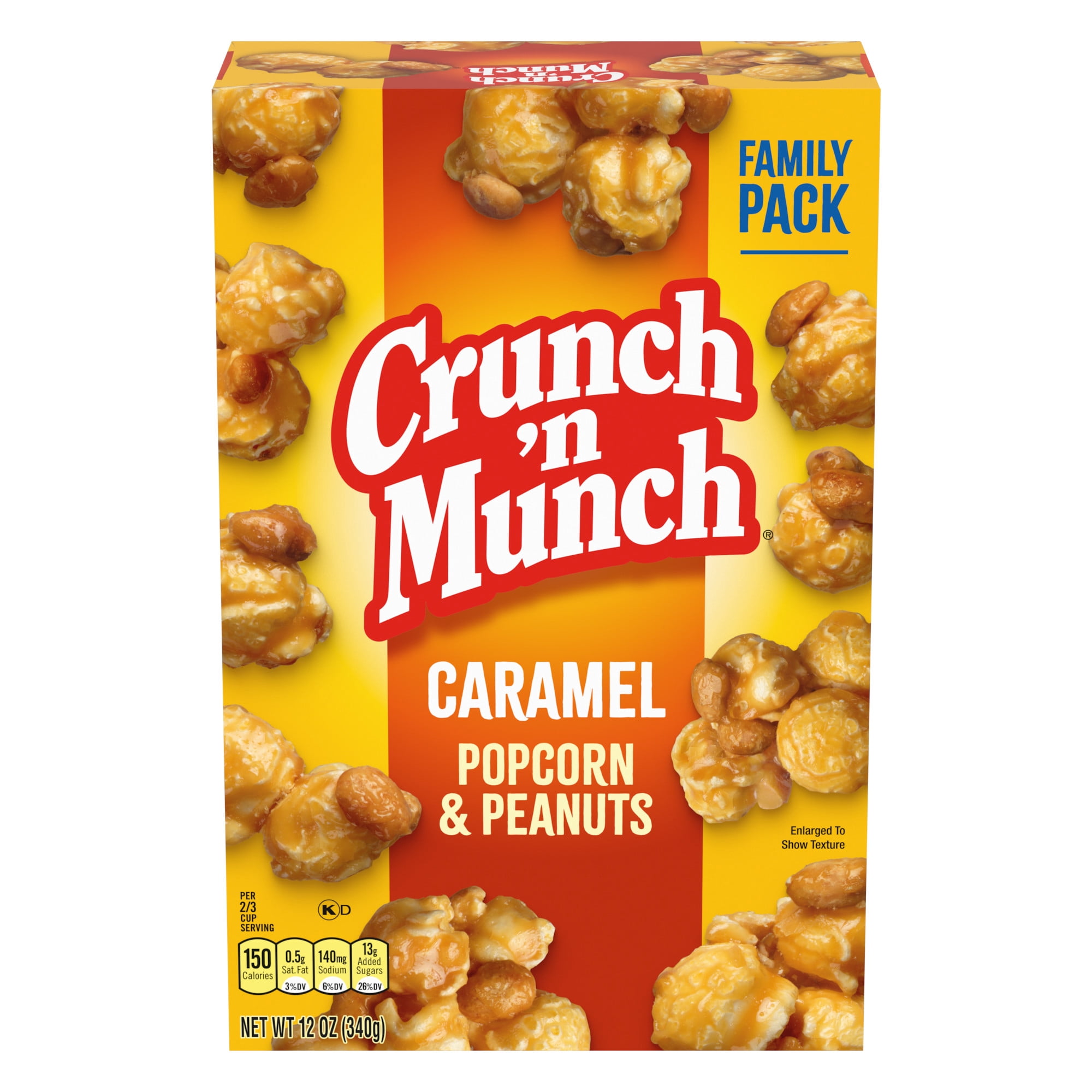 (6 pack) CRUNCH 'N MUNCH Caramel Popcorn with Peanuts, 12 oz.