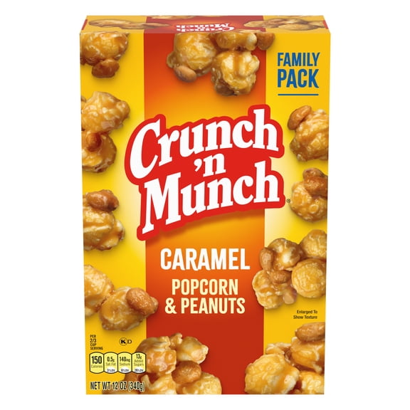 CRUNCH 'N MUNCH Caramel Popcorn with Peanuts, 12 oz.