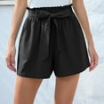 thumbnail image 2 of Akafmk Women's Summer Shorts,Womens Summer Solid Color Drawstring Elastic Waist Pocket Loose Casual Shorts Pants L, 2 of 5