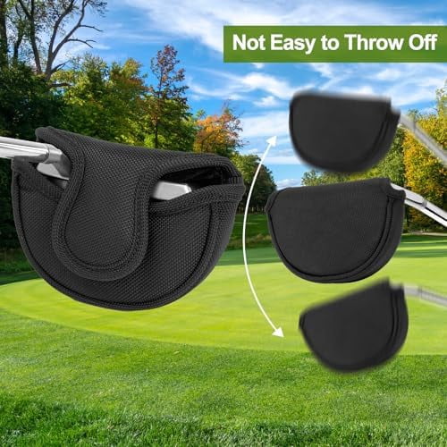 Golf Putter Covers Mallet Putter Headcover with Magnetic Closure Golf Club Cover for Most Brand