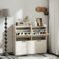 thumbnail image 2 of HOMCOM 4 Flip Drawer Shoe Cabinet, Slim Shoe Storage Cabinet, White Oak, 2 of 10