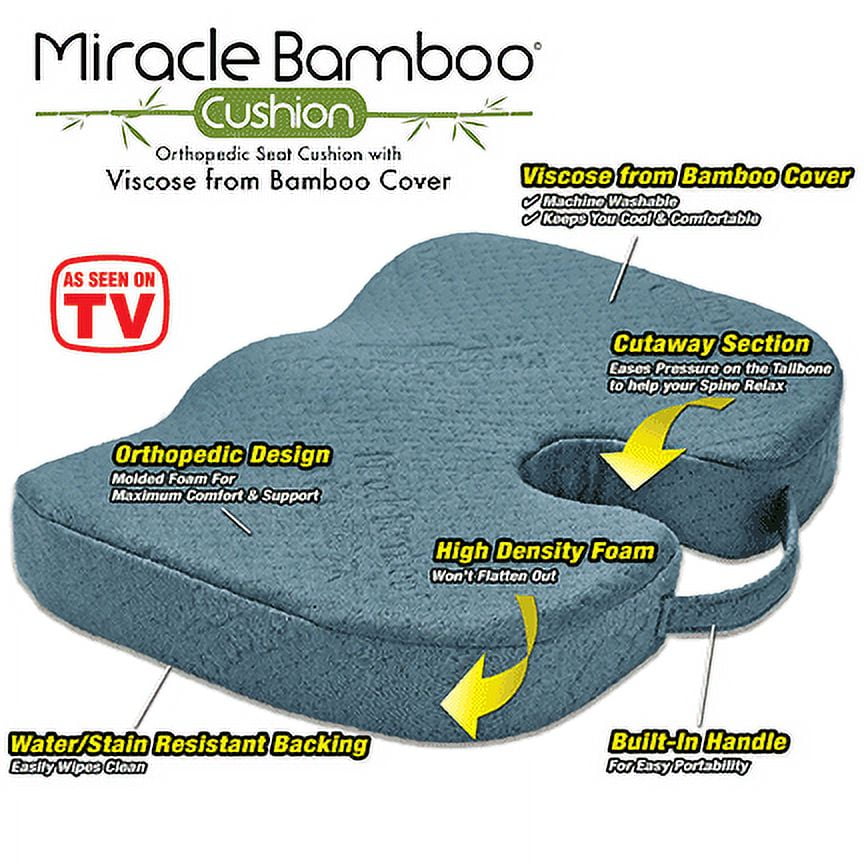  Miracle Bamboo Seat Cushions, 1 Count (Pack of 1), Blue :  Automotive