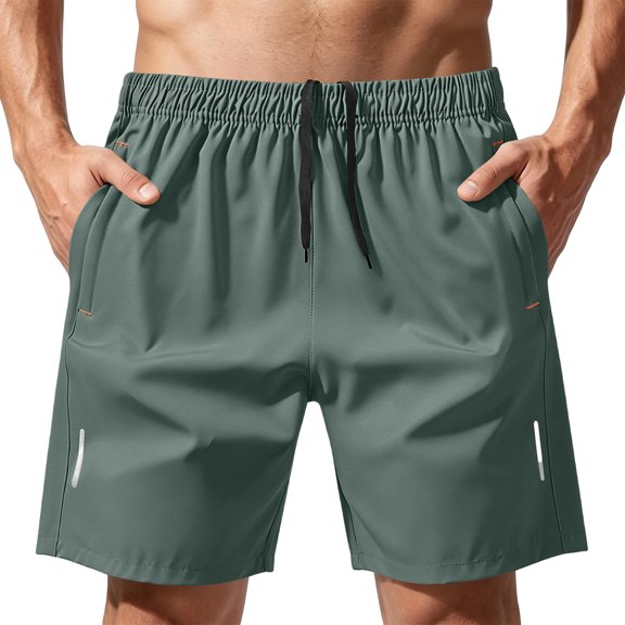 Mens Casual Shorts Lightweight Quick Dry Athletic Training Running Shorts Elastic Waist Drawstring Breathable Summer Beach Travel Shorts Mint Green M