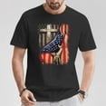 thumbnail image 2 of Vintage Faith Over Fear Christian Cross American Flag T-Shirt – Inspirational Graphic Tee, Comfortable Unisex Cotton Blend Top, Perfect Patriotic & Faith-Based Gift for Men & Women, 2 of 3