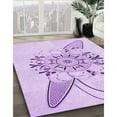 thumbnail image 2 of Ahgly Company Indoor Round Patterned Heliotrope Purple Area Rugs, 6' Round, 2 of 6