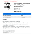 thumbnail image 2 of Front Brake Pad Set - Compatible with 1993 - 1998 Toyota Supra 1994 1995 1996 1997, 2 of 2