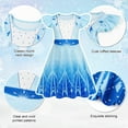 thumbnail image 4 of Benylion Girl's Ice Princess Short Sleeve Dress Printed Casual Swing Twirl Skirt For Holiday Theme Party Outfits for 5-6 Years, 4 of 7