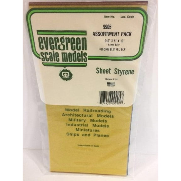 Evergreen Scale Models Assortment Transparent Sheets Set 6X12X.010 5 pc EVG9905 Plastic Building Supplies