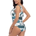 thumbnail image 4 of Zufioo Modern Furniture Print One-shoulder Ruffled One-piece Swimsuit, High Elastic Integrated Removable Chest Pad Swimsuit Suitable for Beach, Pool and Vacation-Large, 4 of 6
