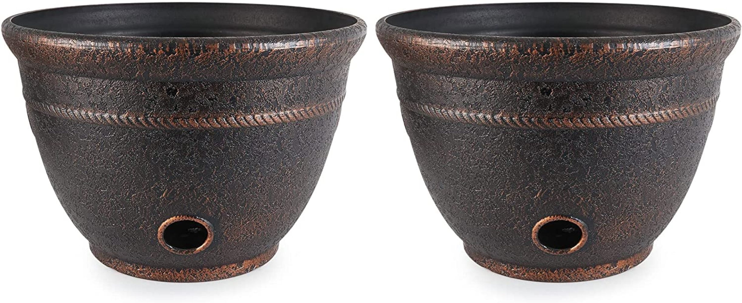 Liberty Garden 1925 Banded High Density Resin Outdoor Garden Hose Pot