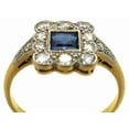 thumbnail image 5 of Art Deco Style Lab-Created Diamond Princess Cut Sapphire Ring 14K White Gold Plated, 5 of 5
