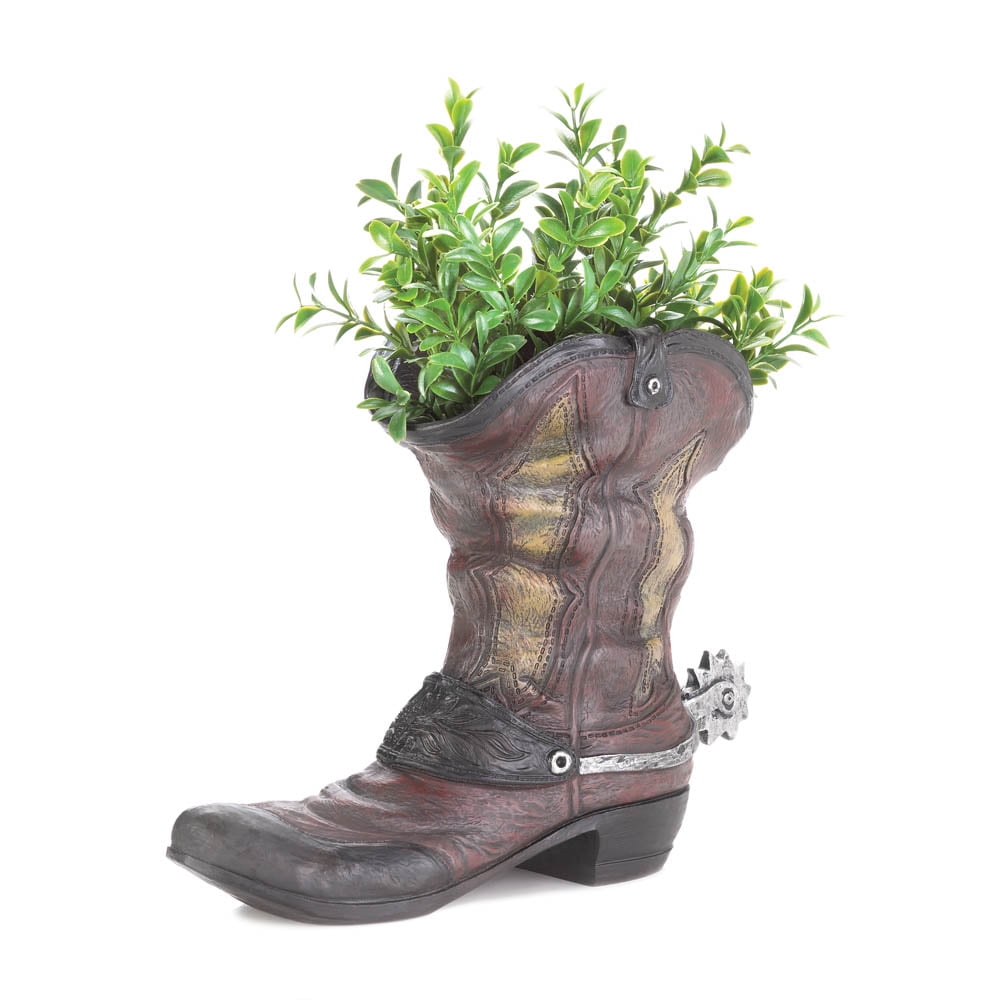 Patio Planters Decorative Outdoor Planters Polyresin Cowboy Boot Planter