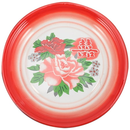 

NUOLUX Enamel Round Plate Chinese Style Plate Fruits Vegetables Plate Enamel Tray