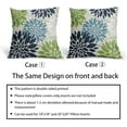 thumbnail image 6 of Blue Green White Flower Pillow Covers 18x18 Inch Set of 2, Dahlia Colored Floral Line Pattern Decorative Throw Pillowcases Outdoor Farmhouse Cushion Covers Spring Summer Holiday Sofa Couch Bed Decor, 6 of 6