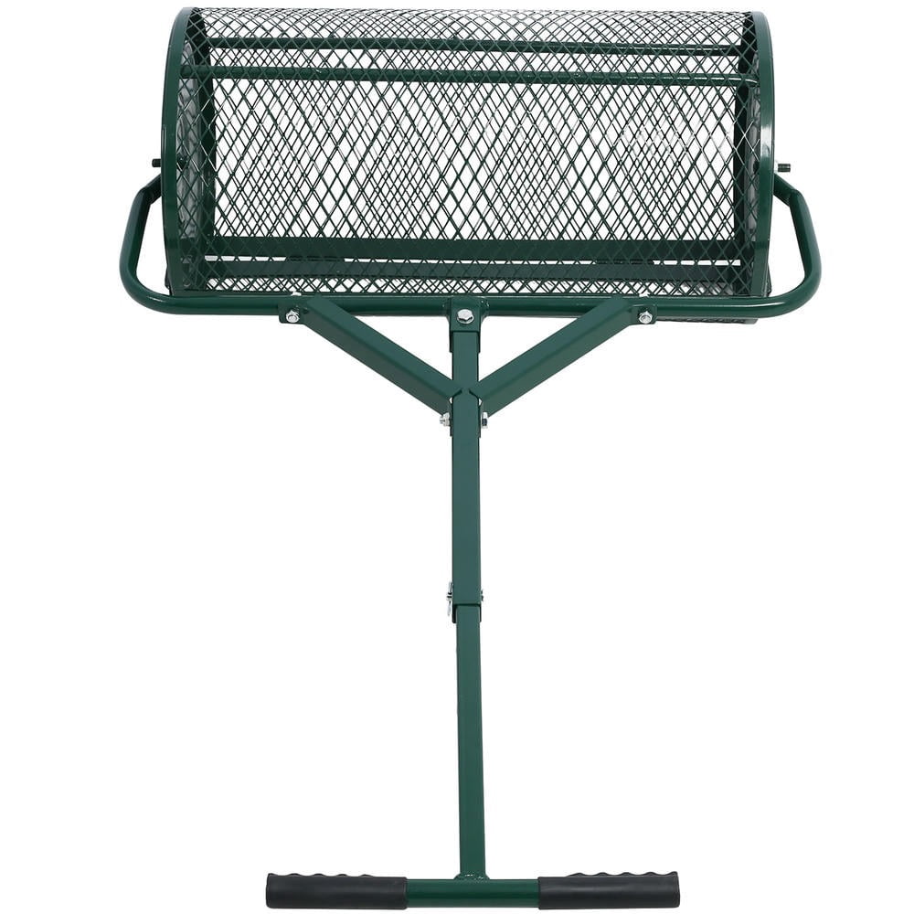 YYAo Garden Care Manure Spreaders,Peat Moss Spreader 24inch,Compost Spreader Metal Mesh,T shaped Handle for planting seeding
