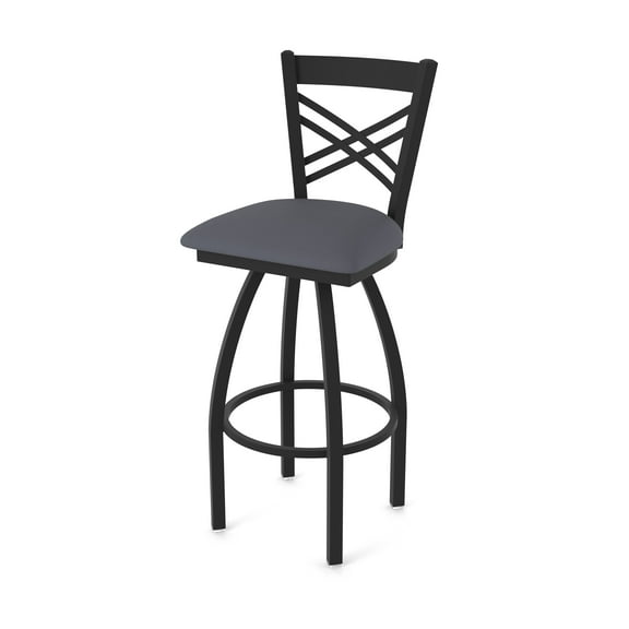 820 Catalina 25" Swivel Counter Stool with Black Wrinkle Finish and Canter Storm Seat