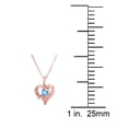 thumbnail image 4 of 0.25 Carat 4MM Heart Shape Gemstone With Round Diamond In Heart Shape Mom Pendant For Woman Crafted In 10k Rose White and Yellow Gold With 18 Gold Plated Over 925 Sterling Silver Box Chain, 4 of 5