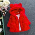 thumbnail image 6 of Godderr Toddler Girls Winter Fleece Coat Kids New Warm Outwear Mid length Newborn Baby Thickened Cotton Hooded Faux Fur Jacket for 9M-8Y, 6 of 8