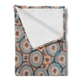 thumbnail image 2 of Abstract Soft Flannel Fleece Throw Blanket, Concentric Circles Hand Drawn with Dashes, Cozy Plush for Indoor and Outdoor Use, 50" x 60", Dark Peach Sky Blue, by Ambesonne, 2 of 5