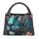 thumbnail image 1 of Fotbe Colorful Flower Tiger Bolsa Térmica Portátil con Estampado, Bolsa de Entrega de Alimentos Aislada, Bolsa Reutilizable de Gran Capacidad para Comidas y Supermercado, 1 of 6