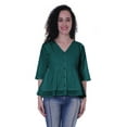 thumbnail image 5 of Moomaya Womens Cotton Peplum Top V-Neck Cotton Tunic Ethnic Blouse, 5 of 7