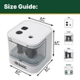 thumbnail image 3 of BAZIC Products Electric Pencil Sharpener, Battery Powered, Dual Holes Portable Sharpeners for Standard No 2 Pencils (6-8mm) and Jumbo Pencils (8-12mm), 3 of 7