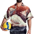 thumbnail image 4 of Swan Men's Button Down Spread Collar Casual Printed Short Sleeve Summer Beach Unisex Shirts, 4 of 6
